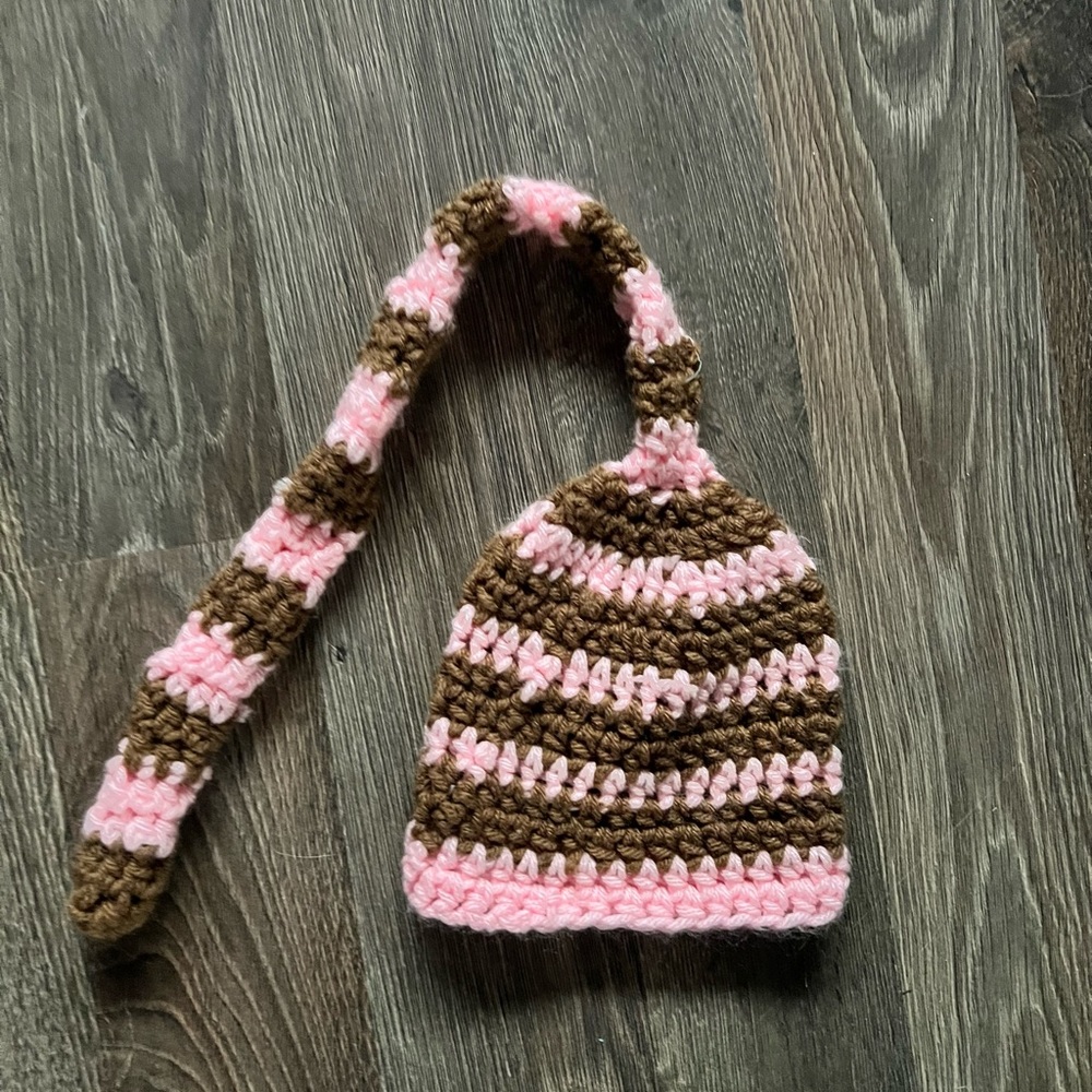 Hand made newborn girl hat